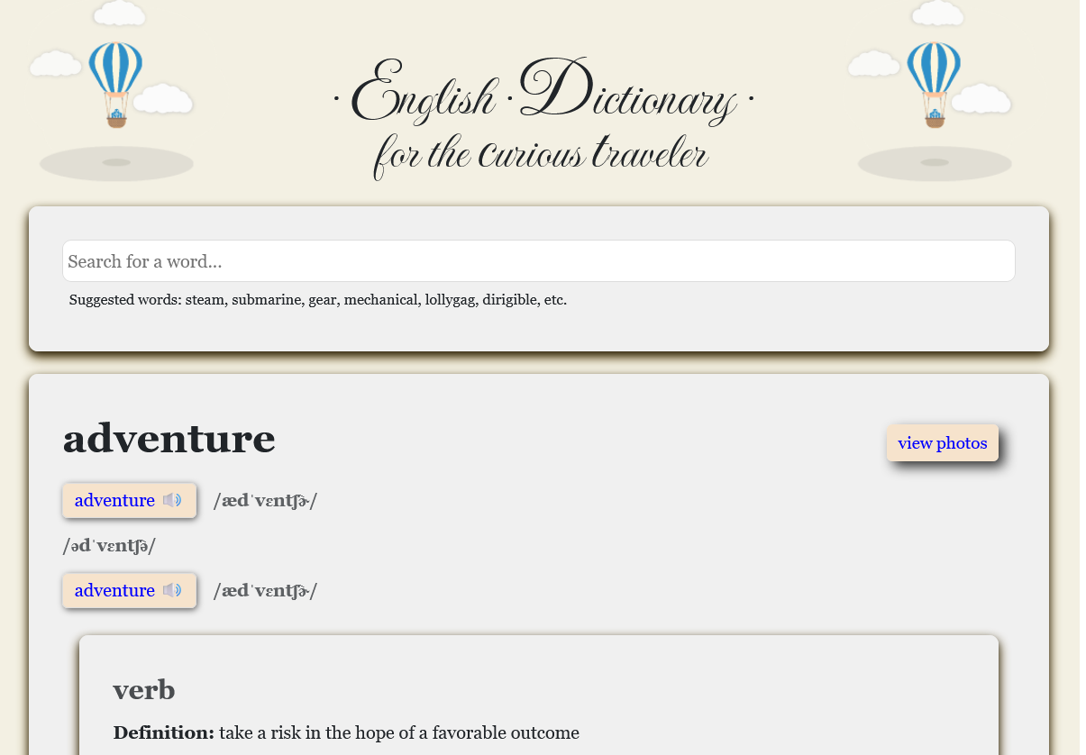 Screenshot of English Dictionary app